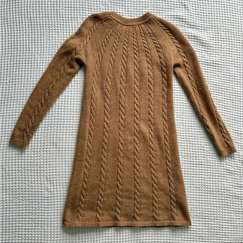 Boden Cynthia Women’s Cable Knit Sweater Dress Camel Tan Wool Blend Size 4 - Picture 6 of 6